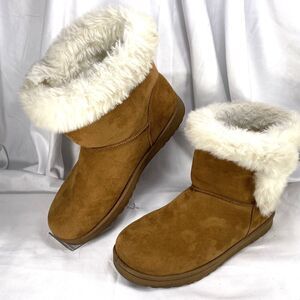 SO Women's Sz 10M Winter Boots Paulina Faux Suede & Fur Lining Chestnut RN73277